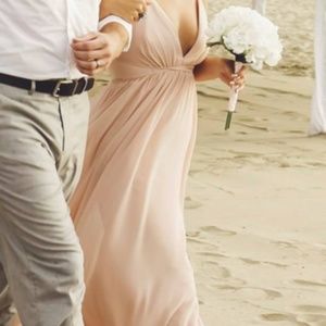 Blush Pink Chiffon Bridesmaid Dress